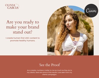 Plantilla de cartera de UGC en Canva para que cualquier creador profesional de UGC pueda conseguir más acuerdos. ¡Sitio web de UGC para crear su cartera de UGC en unas pocas horas!