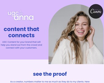 Plantilla de sitio web UGC para portafolio en Canva