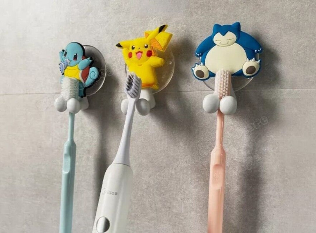 New Pikachu Pokemon Toothbrush Holder Suction Cup Stocking Etsy