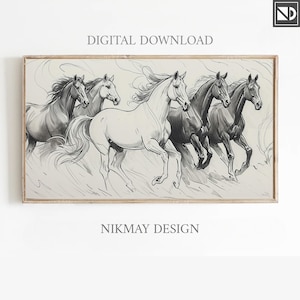 Samsung frame TV art landscape, frame TV art horses,frame TV art mothers day, frame tv art summer,frame tv art wildlife, horse sketch art