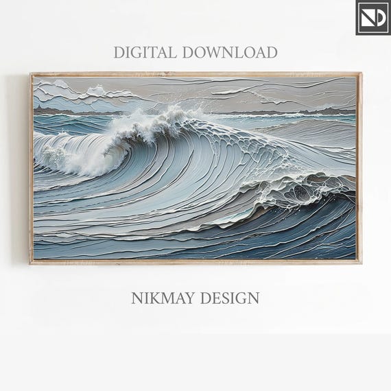 Abstract Ocean Wave Art for Samsung Frame TV (Digital Download)