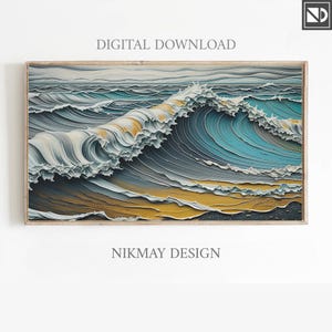 Abstract Ocean Wave Art for Samsung Frame TV (Digital Download)