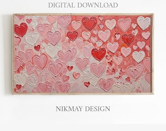 Samsung frame TV art couple, frame TV art spring, frame TV art valentines, frame tv art winter, frame tv art abstract, heart oil painting