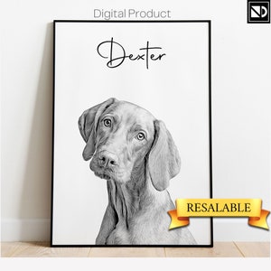 Personalized pet memorial portrait, Personalized dog portrait, Dog memorial gift, Dog sketch from photo, pet loss prints, Custom Cat sketch