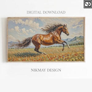 Samsung frame TV art landscape, frame TV art horses,frame TV art mothers day, frame tv art summer,frame tv art wildlife, horse oil painting