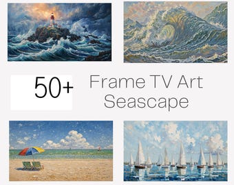 Seascape Frame TV Art Bundle: Coastal Watercolor Paintings (Digital Download)