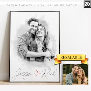 Custom Sketch From Photo, Charcoal sketch, pencil sketch from photo, couple portrait drawing, personalized minimalist sketch, Vintage sketch
