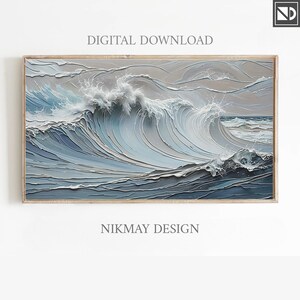 Abstract Ocean Wave Art for Samsung Frame TV (Digital Download)