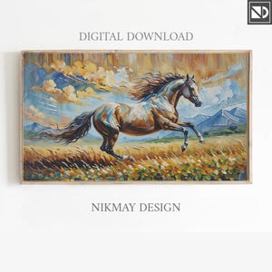 Samsung frame TV art landscape, frame TV art horses,frame TV art mothers day, frame tv art summer,frame tv art wildlife, horse oil painting