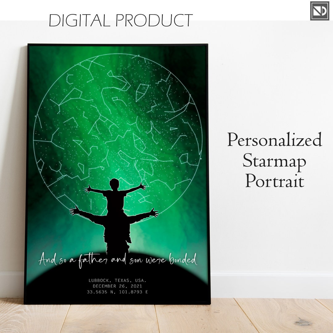 Personalised Star Map Custom Star Map Star Map by Date Star Etsy