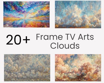 Clouds Oil Painting for Samsung Frame TV Art bundle, Hisense Canvas TV Summer, Vibrant Decor, Moody Wall Art, Dreamy Artwork, cloud abstract