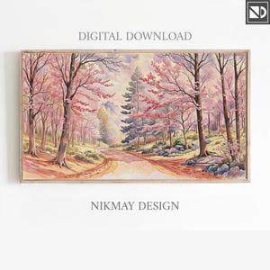 Spring Blossom Landscape - Samsung Frame TV Art, Watercolor (Digital Download)