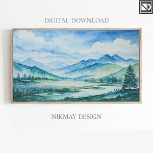 Watercolor Landscape Art for Samsung Frame TV (Digital Download)