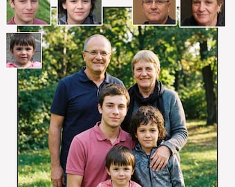 Add person to photo, Realistic merge, combine family picture, add loved one image, add deceased person, merge multiple pics, Custom Memorial