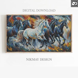 Samsung frame TV art landscape, frame TV art horses,frame TV art mothers day, frame tv art summer,frame tv art wildlife, horse oil painting
