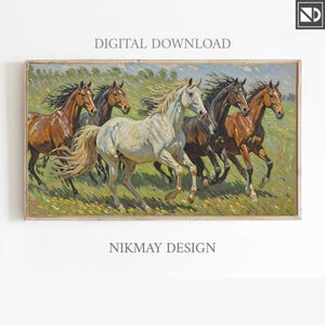 Samsung frame TV art landscape, frame TV art horses,frame TV art mothers day, frame tv art summer,frame tv art wildlife, horse oil painting