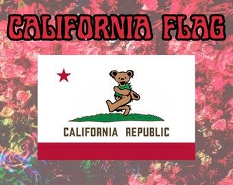 California Republic Dancing Bear - Grateful Dead Sticker