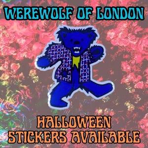 Wilkołak z Londynu Tańczący Niedźwiedź - Naklejka Halloween Grateful Dead