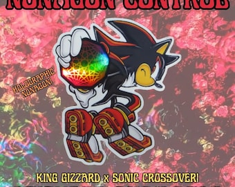 Nonagon Control - King Gizzard / Sonic (Shadow the Hedgehog) Holographic Sticker