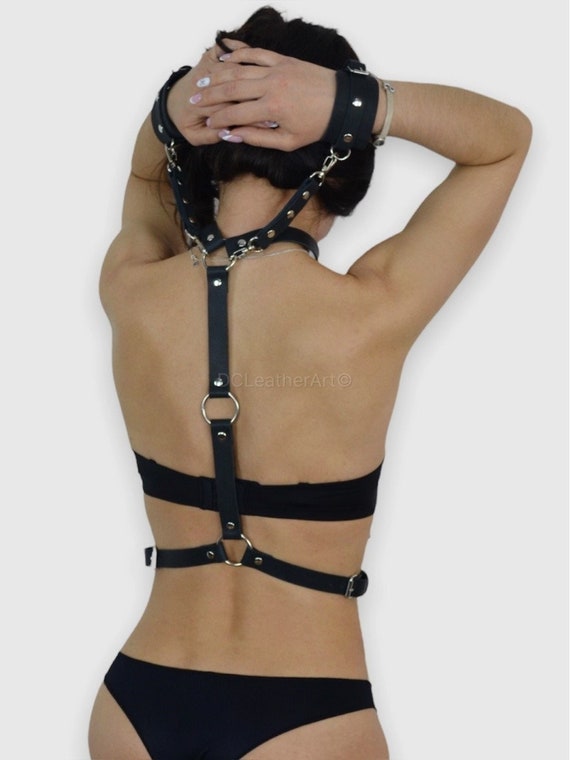 Harness Lingerie BDSM Bondage Set With Handcuffs