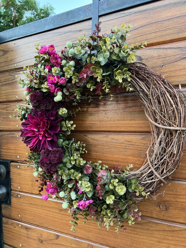 Boho Chic Farmhouse Style Wreath for Front Door. Late Summer - Etsy