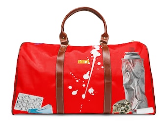 NEW Spring! DEVIN HOLDEN Night Out Vegan Travel Bag | Grafitti Gucci Red Boxing Gloves