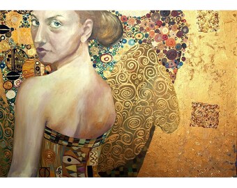 SALE Mint by Michelle Decoupage Paper: Beautiful Lady in Gold