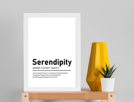 SERENDIPITY Definition Wall PrintBedroom Wall Art Home Decor Ideas Quote 
