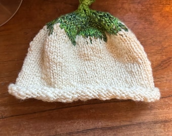 Targhee Wool White Pumpkin Infant Hat