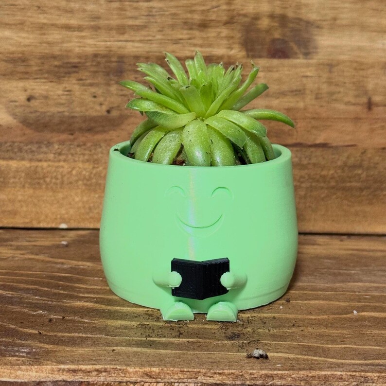 Happy Reading Plant Pot, Cute Teacher Appreciation Gift, Book Lover ...