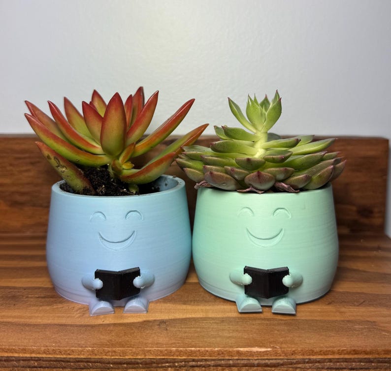 Happy Reading Plant Pot, Cute Teacher Appreciation Gift, Book Lover ...