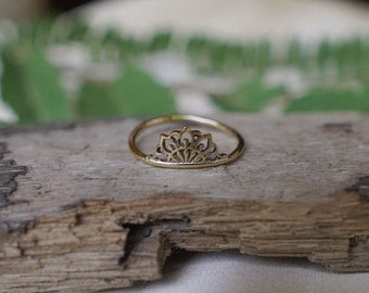 ARIA Ring // Bohemian brass mandala ring / tropical hippie jewelry / stackable rings / gifts for her