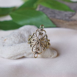 bohemian brass mandala ring