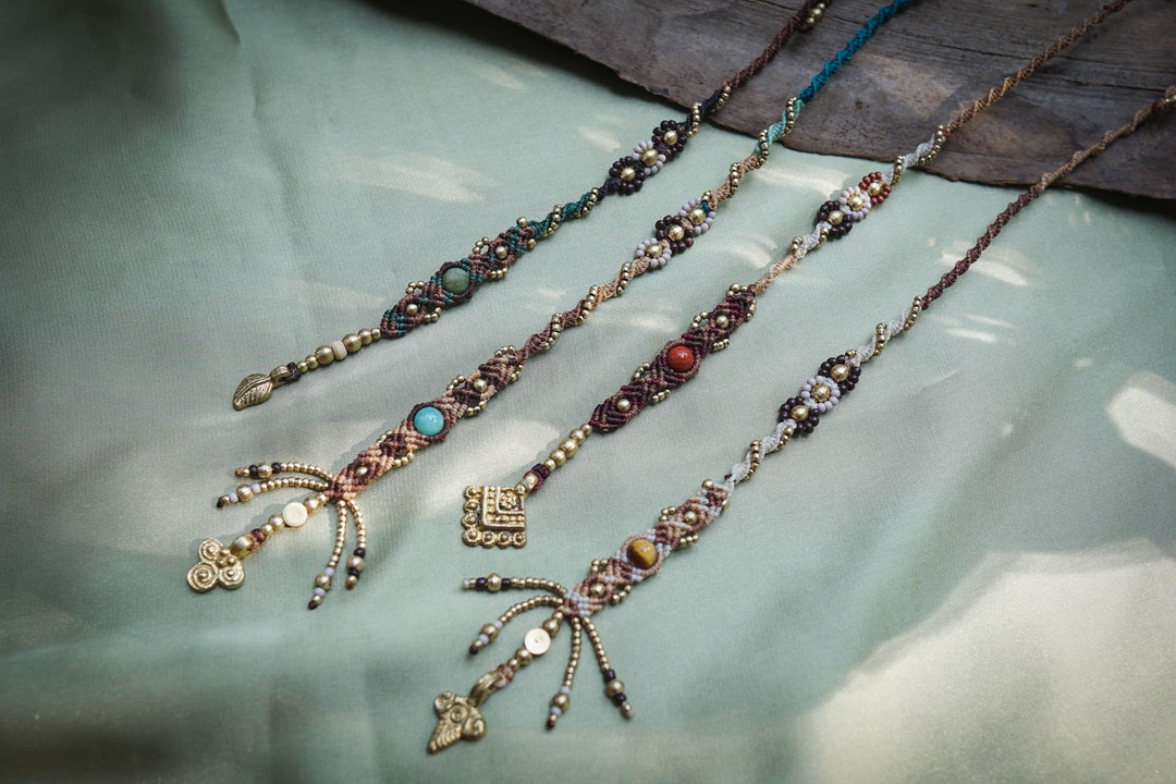 Daisy Chain Hair Wrap // Boho Hair Braid, Dreadlock Hair Extension, Hair Accessories / Amazonite