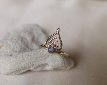 JASMINE Ring // Moonstone Bohemian mandala flower ring / tropical beach jewelry / stackable rings / gifts for her