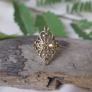 bohemian brass mandala ring