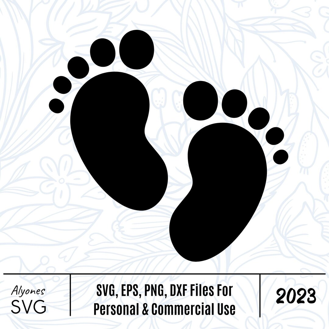 Baby Footprint, Baby Feet SVG Instant Download SVG, PNG, Eps, Dxf, Jpg