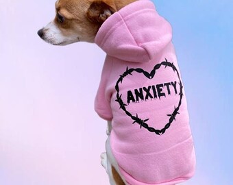 Anxiety Heart Pet Dog Hoodie Clothing