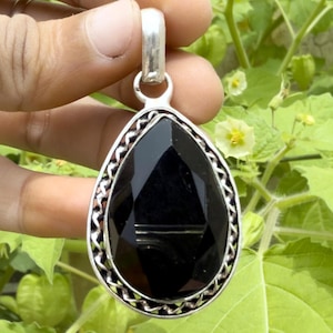 Black Onyx Sterling Silver Pendant: Handmade Gemstone Jewelry