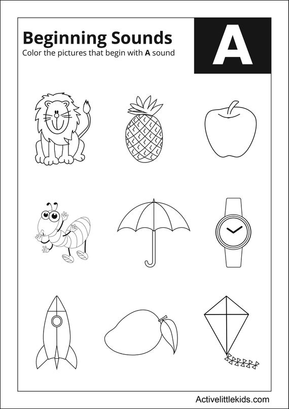beginning sound worksheets alphabet worksheets distance etsy