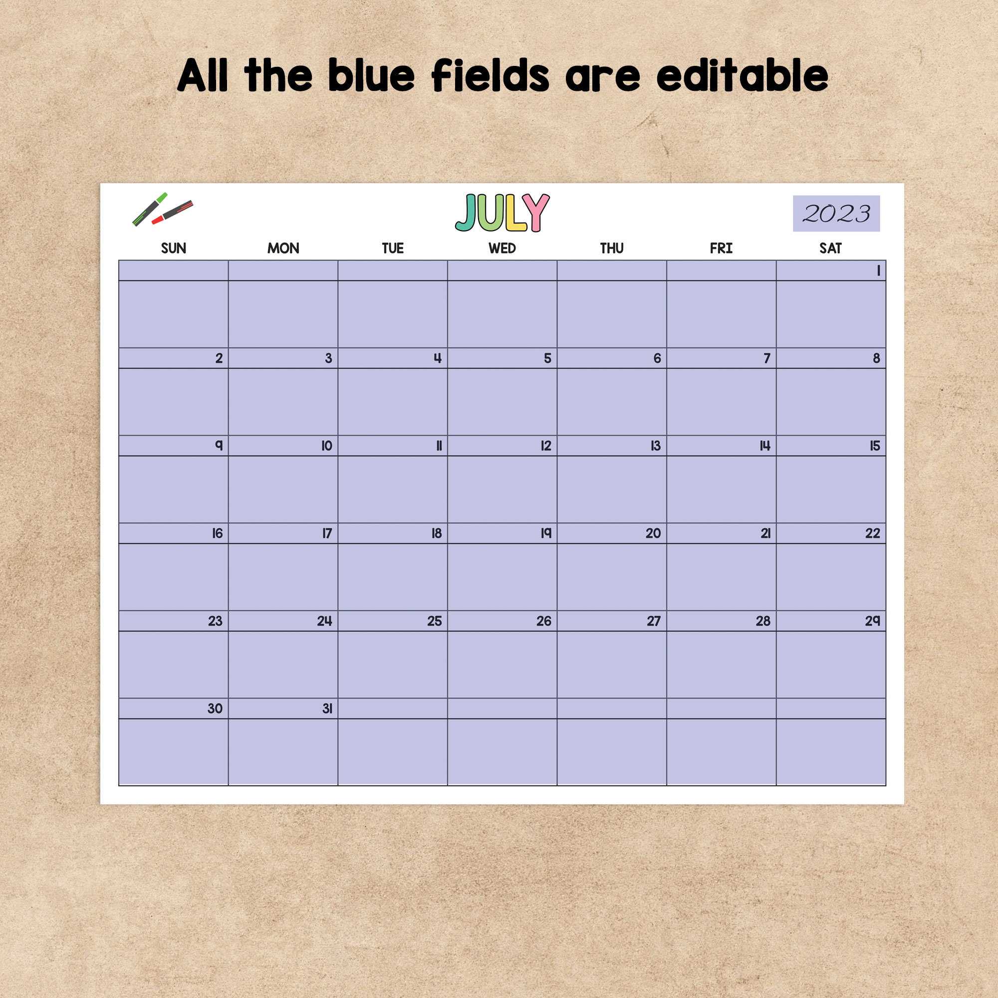 Editable School Year Calendar Academic Calendar Printable - Etsy