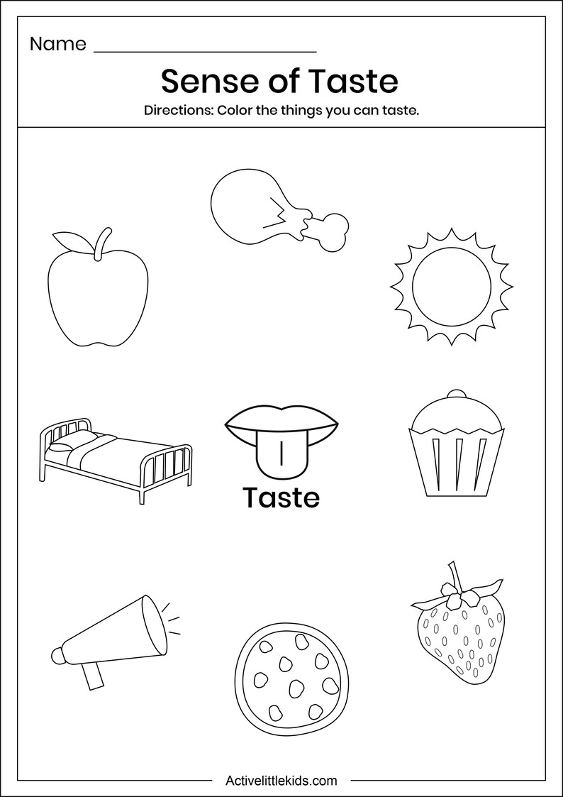5 Senses Printable Worksheets. Distance Learning. - Etsy