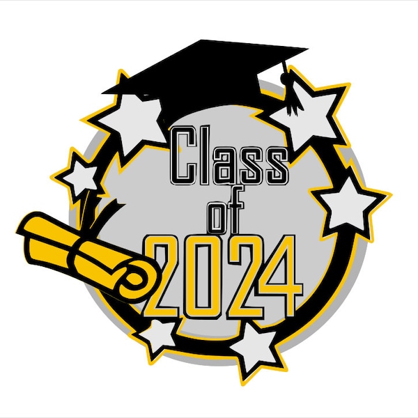 Graduation 2023, 2024 cake topper and decorations svg bundle . card, bunting, cricut