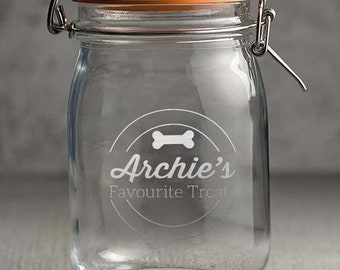 Circle Personalised Cat/Dog Treats Engraved Jar Personalized Cat Gift, Personalized Dog Gift, Custom Pet Gifts, Gift for Cat, Gift for Dogs