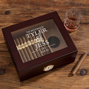 Eeuwige gegraveerde sigaar Humidor, aangepaste sigarendoos, gegraveerde Humidor, gegraveerde sigarendoosjes, sigarendoosjes, gepersonaliseerde sigarenkistje