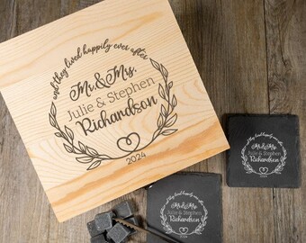 Happily Ever After Wedding Drinks Accessory Engraved Gift Set, Wedding Gifts, Groomsmen Gifts, Bridesmaid Gifts, Gifts for Weddings