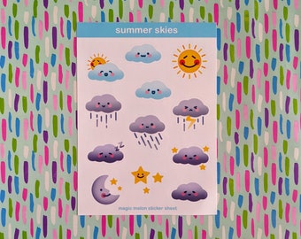 Summer Skies Sheet | Cute Stickers | Laptop Stickers | Journal Stickers