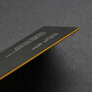 Visitenkarten, Wildleder-Schwarzes Fantasiepapier, Premium-Visitenkarten, Triplex-Gips, schwarzes Papier, Vergoldungsdruck, individuelles Design