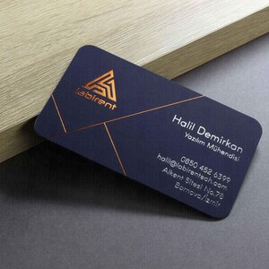 Business Cards, Suede Navy Blue Paper, Premium Business Card, Fantasy Black Paper, Gilding Printing, Duplex Plastering, Custom Design