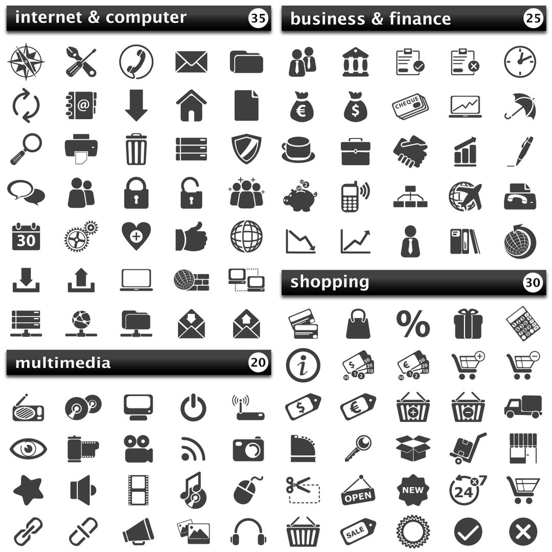 Icons Pack, Vector Illustration Svg, Internet & Computer Svg, Business ...